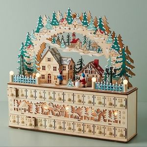 HTF Anthropologie Village Light-Up Advent Calendar